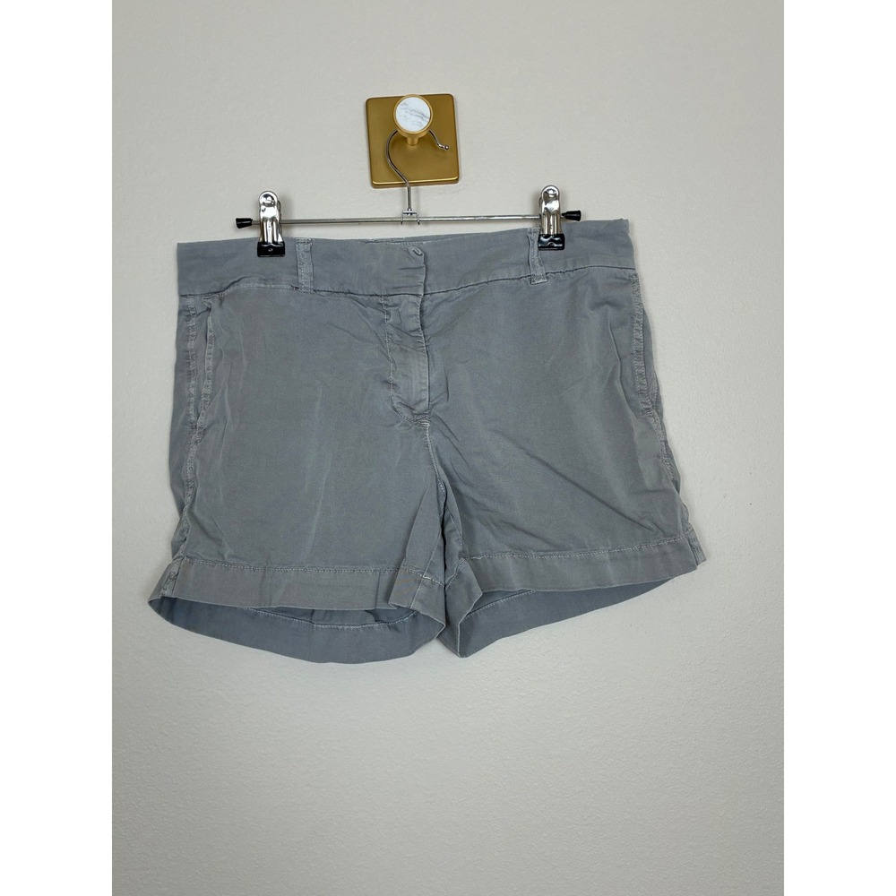 J.Crew Womens Chino Shorts Gray Cuffed Stretch Cotton G2331 Size 4 (D11)
